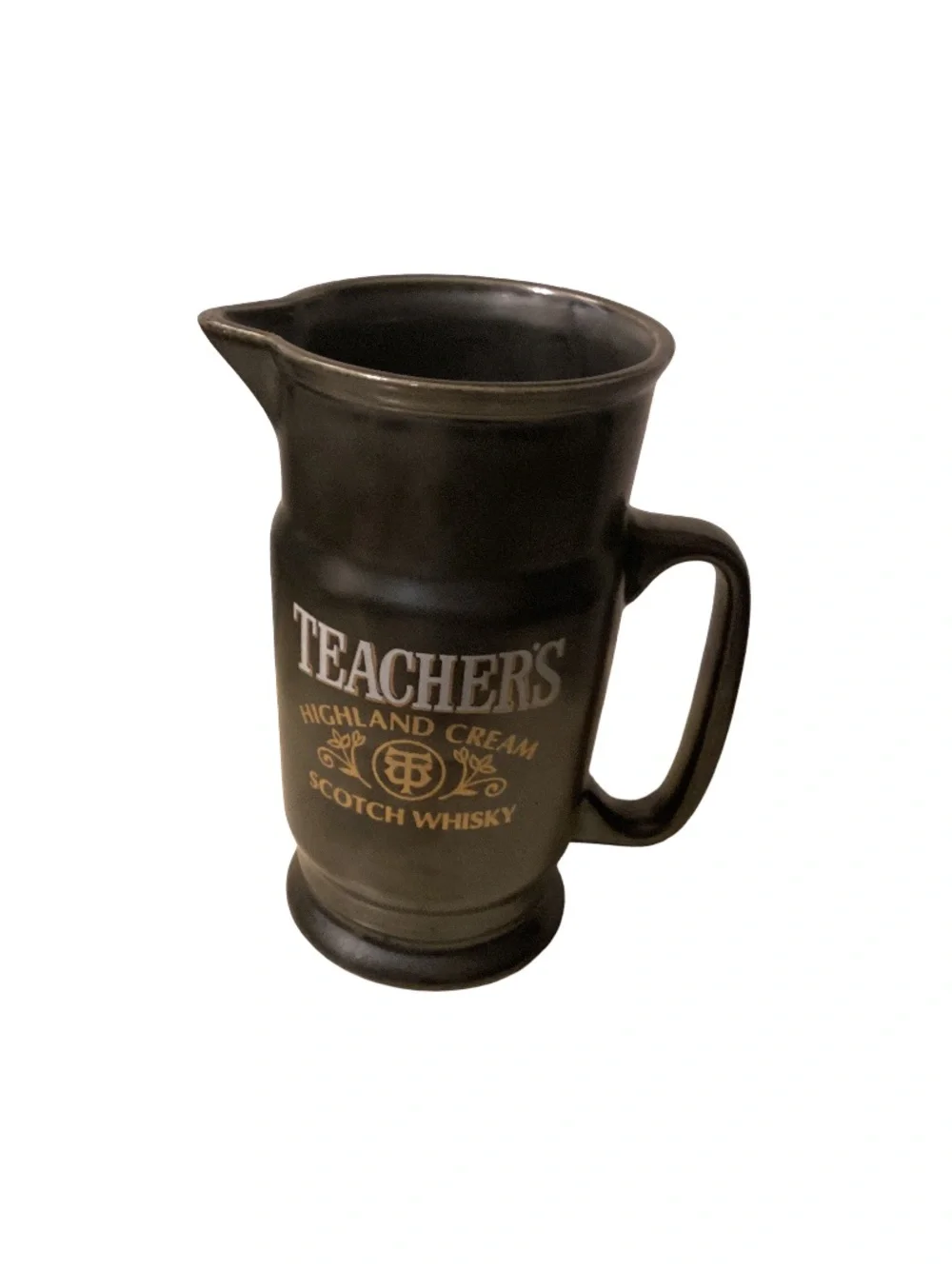 Vintage Teacher’s Highland Cream Scotch Whisky Ceramic Pitcher Jug 8” x 5”